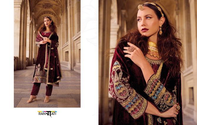 Vogue By Rangati Embroidery Viscose Velvet Salwar Kameez Wholesale Shop In Surat